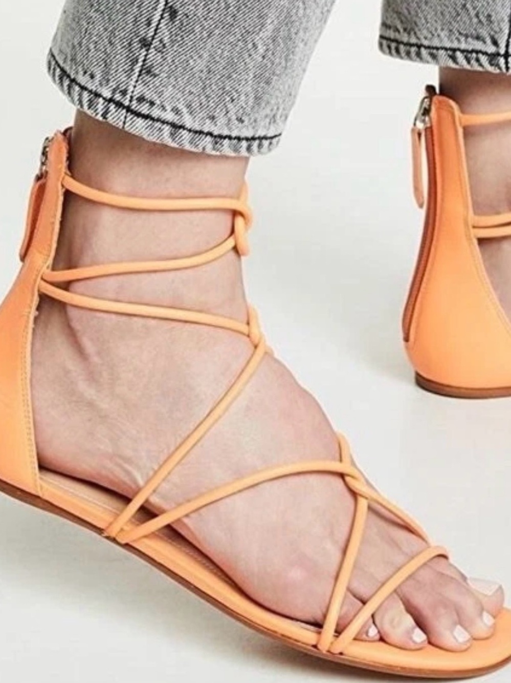 SCHUTZ Strappy Lace-Up Sandals - Peach new nobox